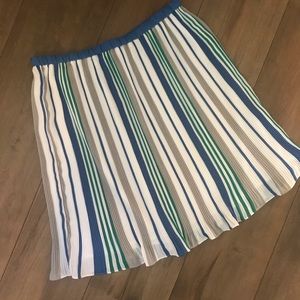 Banana Republic Striped Pleated Skirt